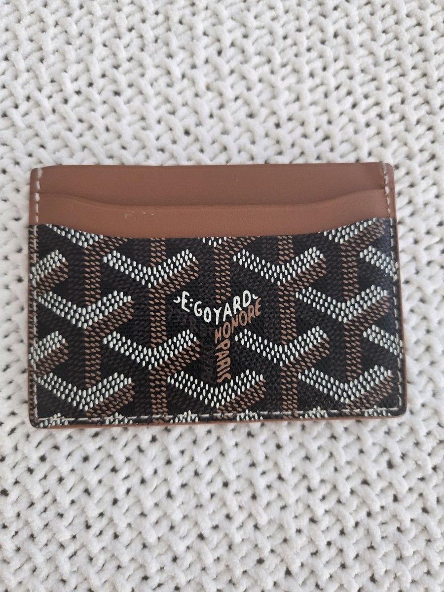 Authentic Goyard Saint-Sulpice Slim Fold Wallet Brown Black