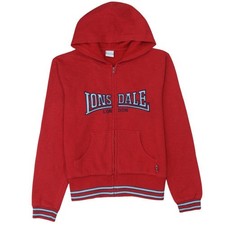 Lonsdale Jungen Hoodie Sweatshirt rot durchge...