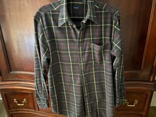 IZOD Quality Plaid Flannel Shirt Sz M