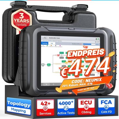 XTOOL D8S   Bidirektionaler OBD2-Scanner ECU-Codierung Schlüsselprogrammierung