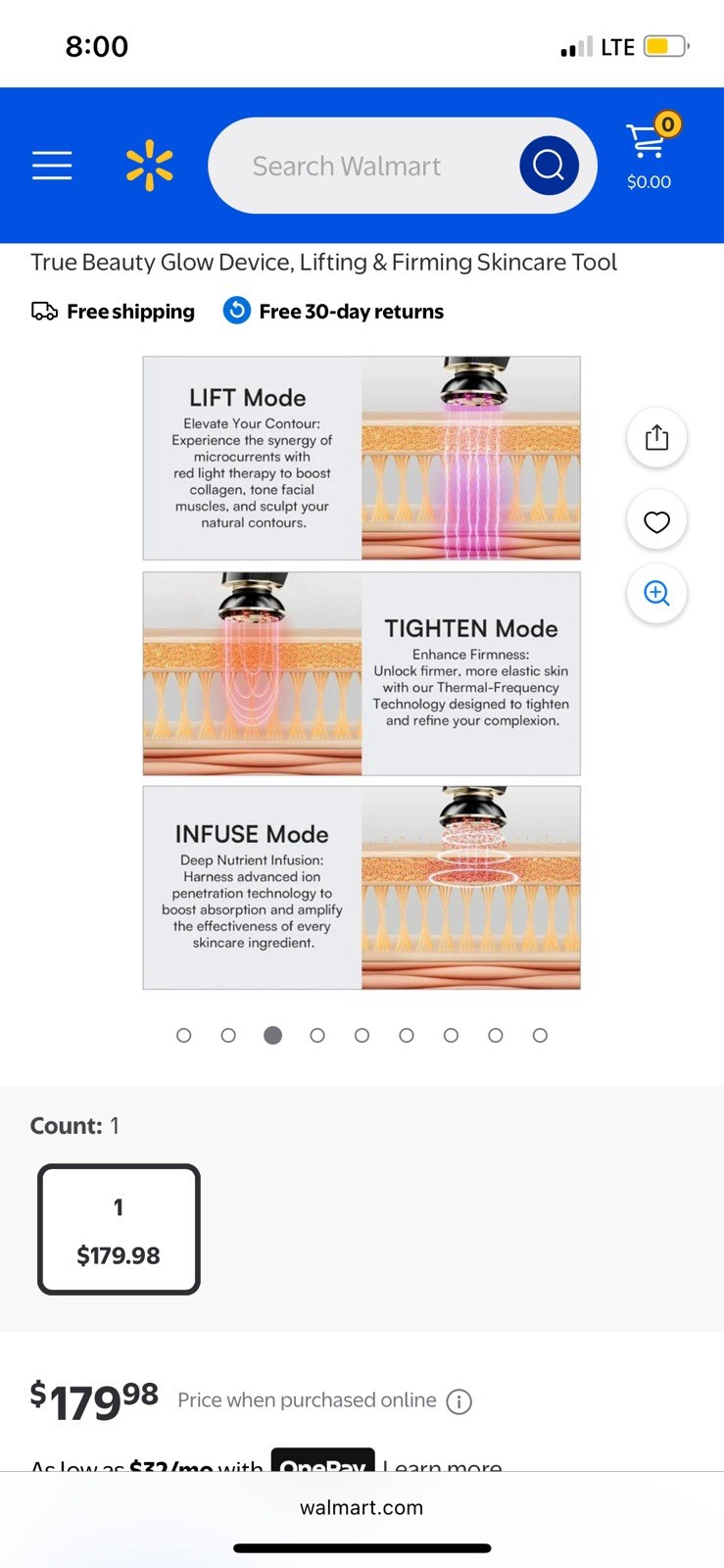 INIA 3in1 Red Light Therapy for Face and Neck Facial Massager Skin Tightening