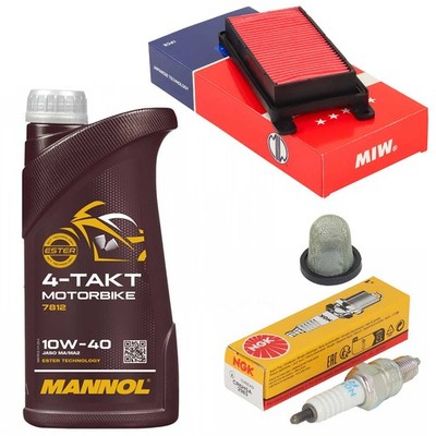 Set Öl Wartung 1L Ölsieb Luftfilter Zündkerze für Kymco Agility 50 R16 4T 19-25