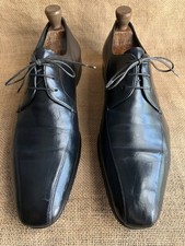 PRADA Mens Black Leather Derby Shoes Size UK 9.5 || US 10.5