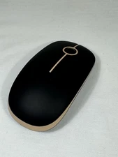 Vssoplor 2.4G Slim Wireless Portable Computer Mouse Black Gold MS001 New