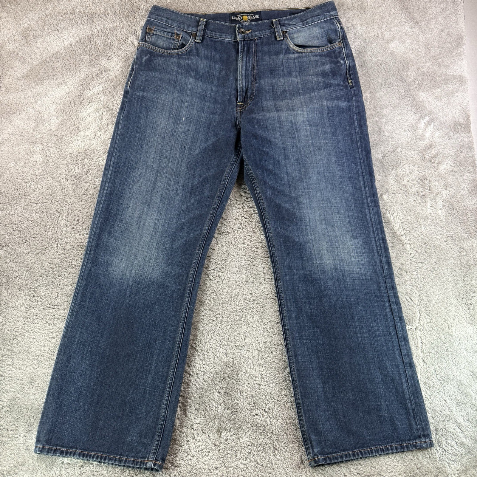 Men's 34x30 Blue Straight Leg Denim Relaxed Fit Casual Y2k