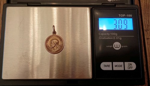 18k Gold Jesus Christus der Erlöser Gott beschütze uns Dio Ti Protegga Charm Anhänger - Bild 3 von 11