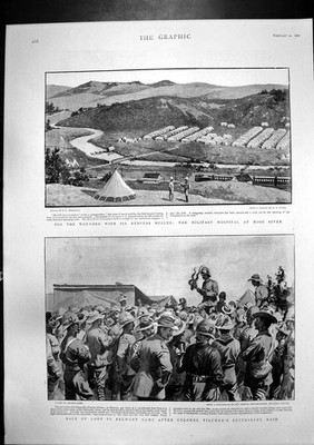 Antiker Druck Mr Chamberlain Jameson Raid Militärkrankenhaus Mooi River 1900