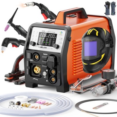 HITBOX 6in1 200A 230V Schweißgerät MIG Plasmaschneider HF-WIG STICK Aluminium DE