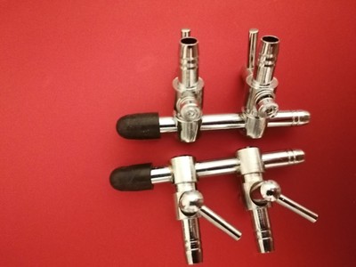 Zwei Luftleitung Pumpe Ventil Splitter 4 mm Rohr mit Hähne Steuerung Durchfluss einstellen