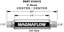 Magnaflow 4 Round Performance Muffler 10415 - 2.25 Centercenter - 14 Body Magnaflow 4 Round Performance Muffler 10415 - 2.25 Centercenter - 14 Body