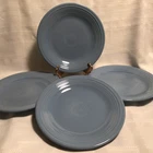 Lot of 4 Used Fiesta Ware Blue 10 1/2 Inch Dinner Plates Retired