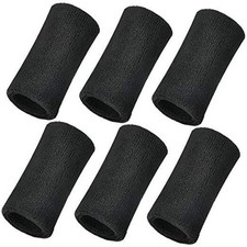 6 Inch Wrist Sweat Bands for Men Women Tennis Elastic Athletic Long Black