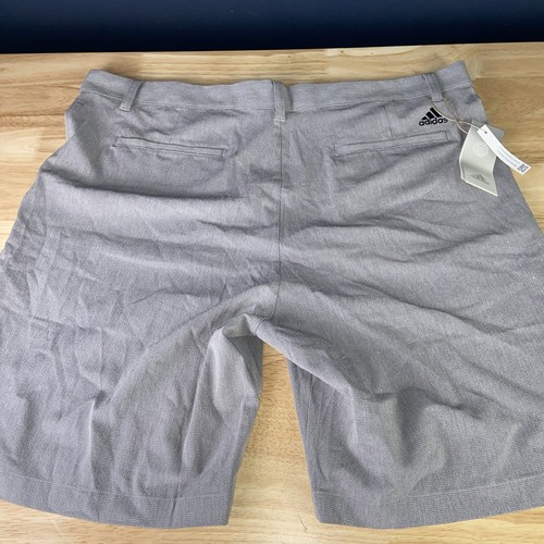 Adidas Crosshatch GOLF 38" Shorts GREY THREE WHITE HA6225 Nwt - 第 6/11 張圖片