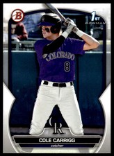 2023 Bowman Draft #BD-151 Cole Carrigg Colorado Rockies Baseball 1st