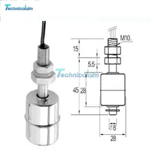 45mm Stainless Steel Float Switch Liquid Water Level Sensor 12V 110V 220V