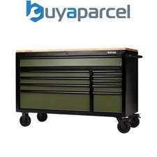 Image of Draper 27221 BUNKER 10 Drawer Workbench Roller Tool Cabinet, 56", Green