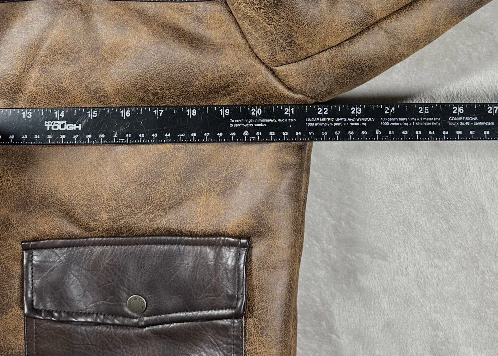 Levi’s Faux Shearling Rancher Aviator Jacket Mens Sz Small Brown Pockets Buckles - product detail image 3
