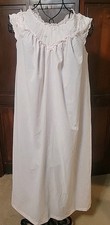 Vtg Sears Roebuck Womens Long Cap Sleeved Light Pink Nightgown Size 34-36 Lace