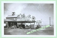 Found PHOTO Old Vintage TEXACO Fire Chief Gas Service Station & Drive-In Movie