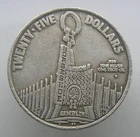 1 oz Silver Slot Token .999 Fine -$25 VINTAGE BINION'S HORSESHOE CASINO