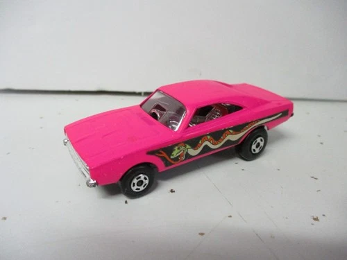 Matchbox Lesney Superfast SF70 Dodge Dragster- pink with BLACK BASE, loose
