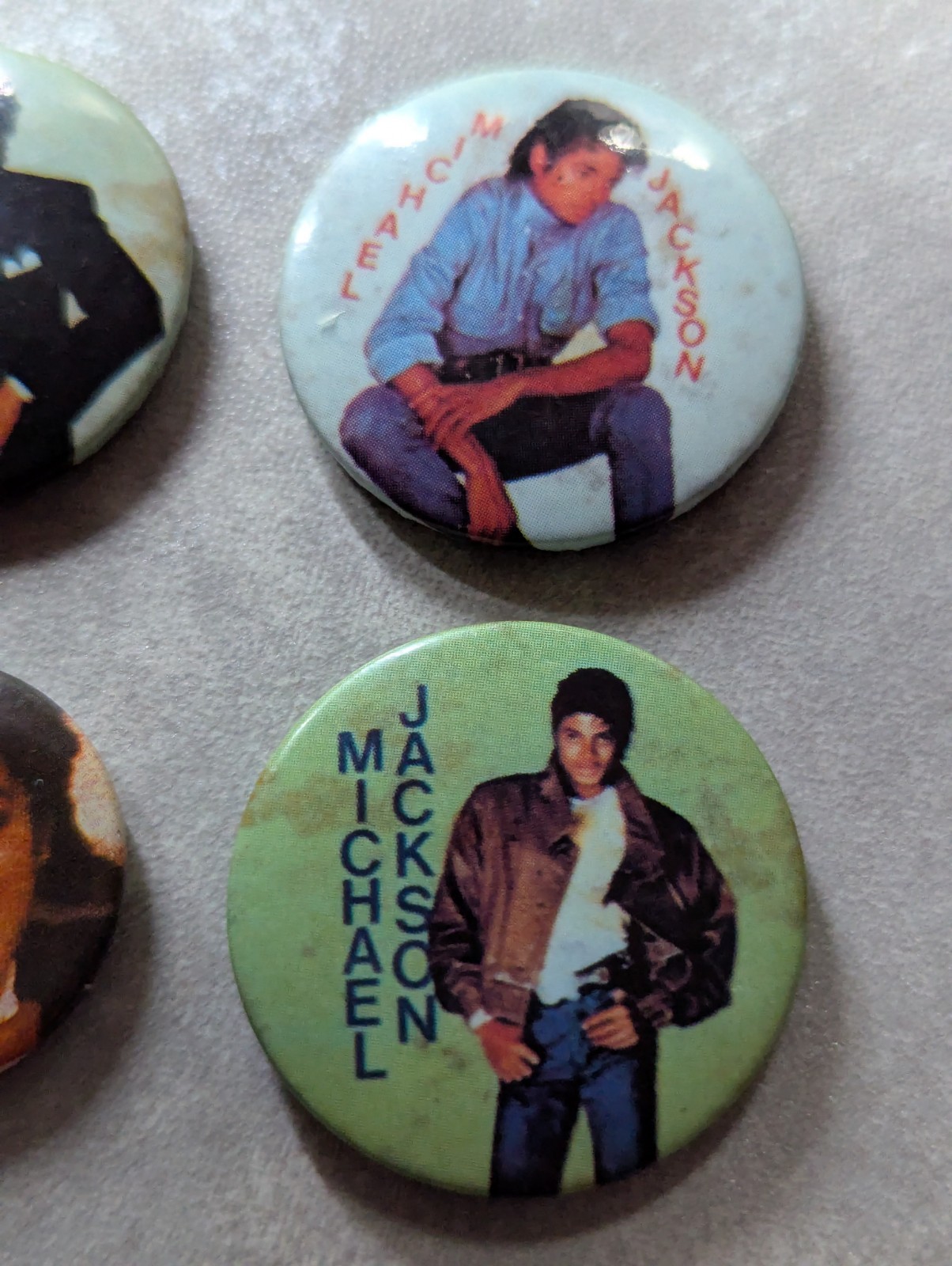 Vintage 80's Michael Jackson Pin Badges X4 Pop Music Collectible Memorabilia image 3