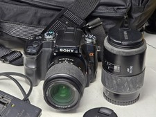 Sony Alpha A100 10.2MP DSLR Camera 18-70mm Minolta 70-210mm Lenses