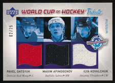 2004-05 UD World Cup Of Hockey Tribute Jersey Datsyuk Afinogenov Kovalchuk /25