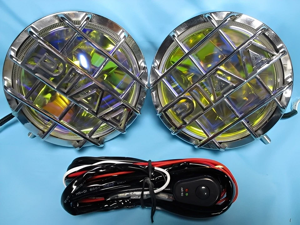 PIAA 520 Driving Lamp Set Ion Lens Multi Reflector Slim Type w/ Harness Working - Image 3 of 4