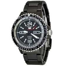 New Seiko 5 Sports SRP355K1 Black Automatic Men Wristwatch SRP355
