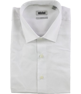 Kenneth Cole Mens Easy Care Button Down Dress Shirt, white, 16-16.5 Neck