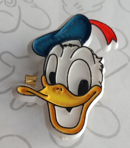 Donald Duck Head Plastic Brooch Walt Disney Prod Productions Vintage Pin 27190