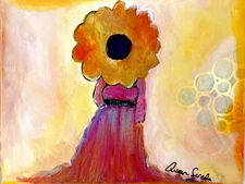 QUEEN SEREDA MODERNISM 11X14 Flower Lady Fine Art Home Interior Decoration