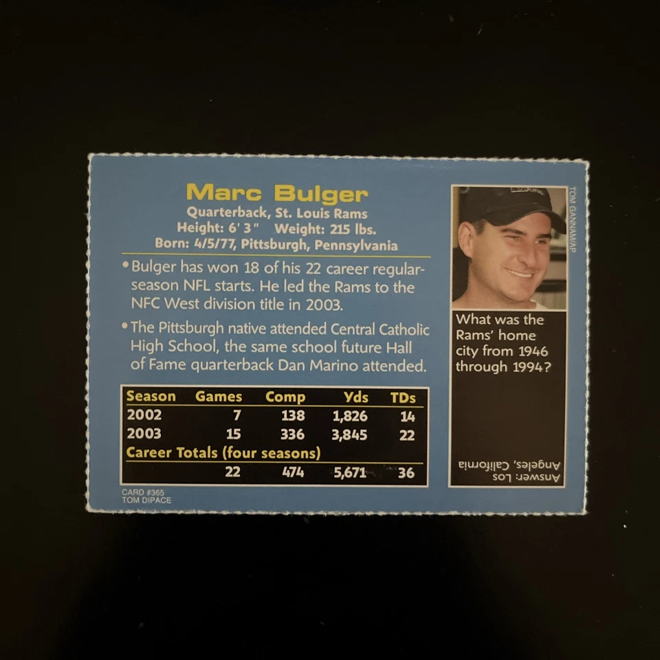 2004 Sports Illustrated For Kids Marc Bulger #365 - Image 2 of 2