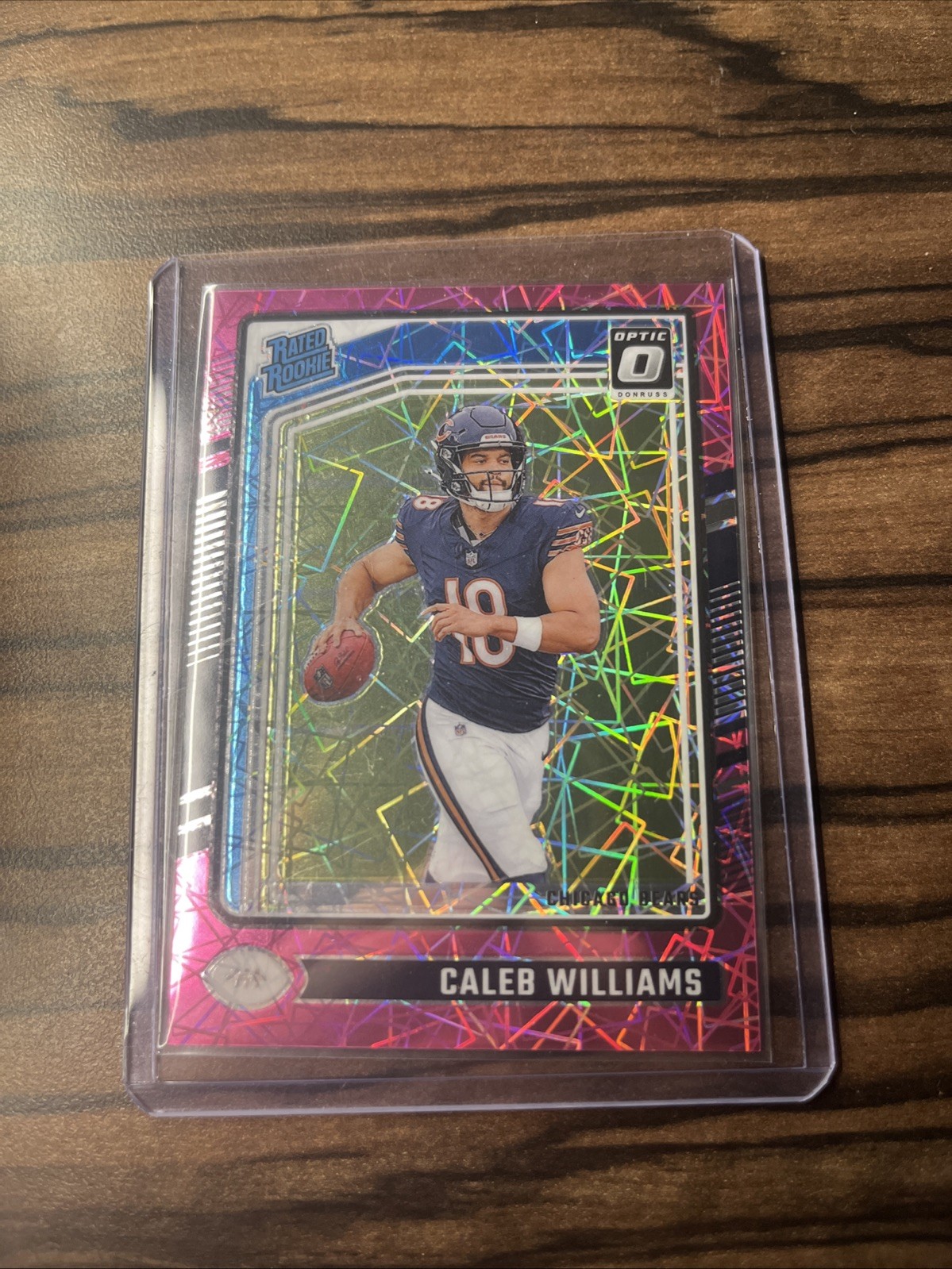 2024 Panini Donruss Optic Rated Rook Caleb Williams #201 Pink Velocity Prizm /80