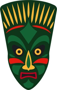 Tribal Tiki Totem African Mask Self Adhesive Vinyl Sticker