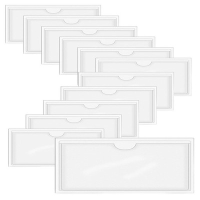 Transparente Etikettenhalter, 12 Stück horizontal Kartenhüllen
