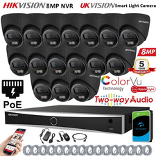HIKVISION CCTV 8MP 4K NVR COLORVU IP POE OUTDOOR 2-WAY AUDIO CAMERA SYSTEM KIT