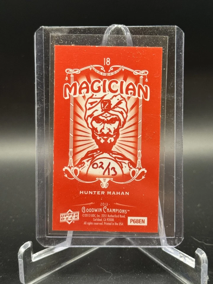 2013 Upper Deck Goodwin Champions Hunter Mahan Mini Foil Magician Red #18 /13 - Image 2 of 2