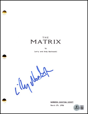 Lilly Wachowski Signed Autograph The Matrix Full Script Screenplay - Beckett COA