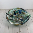 vintage hand blown Leaf Murano art glass cigarette cigar ashtray Dish Bowl 🔥