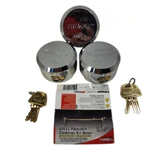 Trimax THP 3XL  Hitch Latch Puck Lock  Keyed Set of (3).  NEW open box.