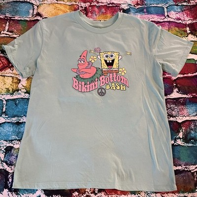 SpongeBob SquarePants Bikini Botton Bash Green Tee Size Small