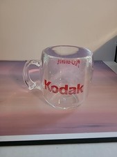 Vintage Kodak Clear Coffee Mug Red Logo Photography Advertising Promo Cup