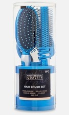 Brand New - 5-Piece Professional Quality Hairbrush Set - Color - Blue