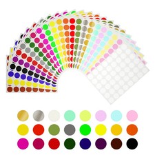 Dots Stickers Color Coding 1/2 Inch 13mm Solid Colors Round Labels 32 Sheets