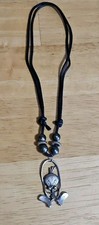 Vintage Tweety Bird Looney Tunes Pewter Choker Necklace Black And Silver