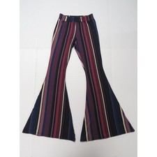 Got Style USA Women’s Small Striped Bell Bottoms Soft Stretchy Pants Festival