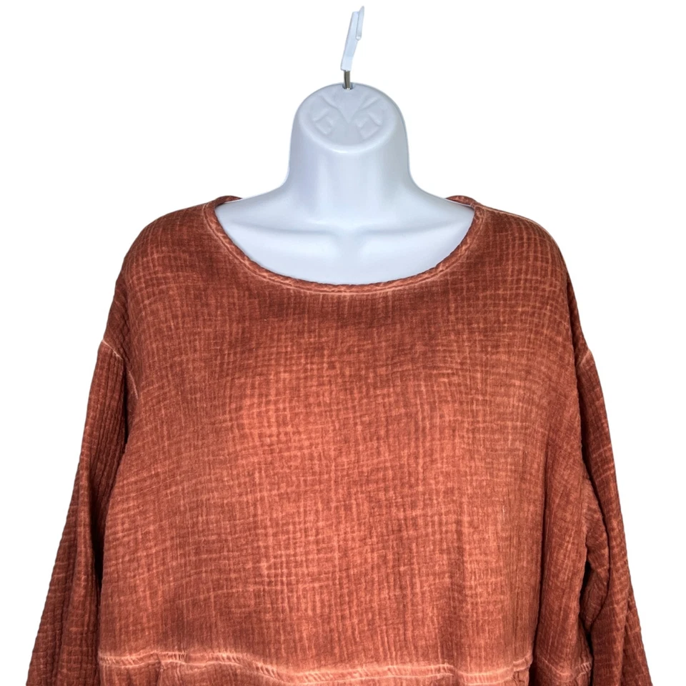 Túnica M. Rena Algodón Gasa Gran Tamaño Talla Mediana Lagenlook Minimalista Fluida Boho Foto 2 de 4