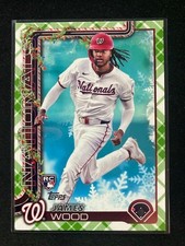 2025 Topps Holiday - James Wood #H94 Holiday Green Plaid (RC) MLB Nationals Card